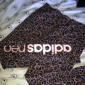 Adidas Neo Pink & Gray Crackle Leggings